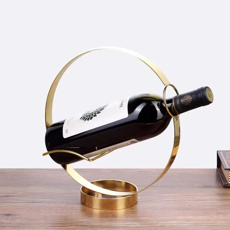 

Metal Modern Concise Stainless Red Wine The Shelf Counter Decoration Storage Rack Living Room