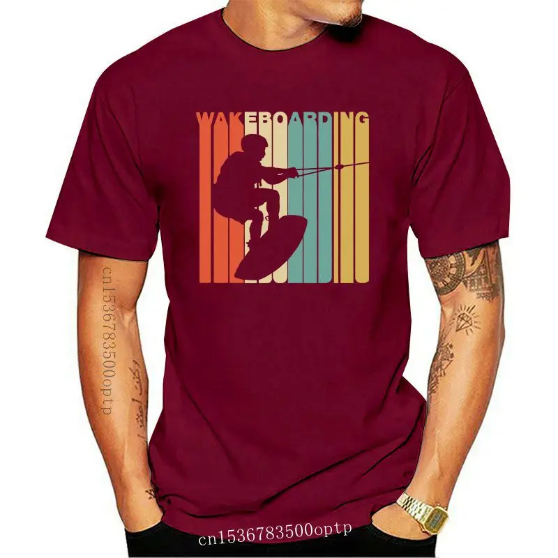 

Camiseta holgada Unisex de estilo Retro, ropa para Wakeboarding, Wakeboarder, 1970