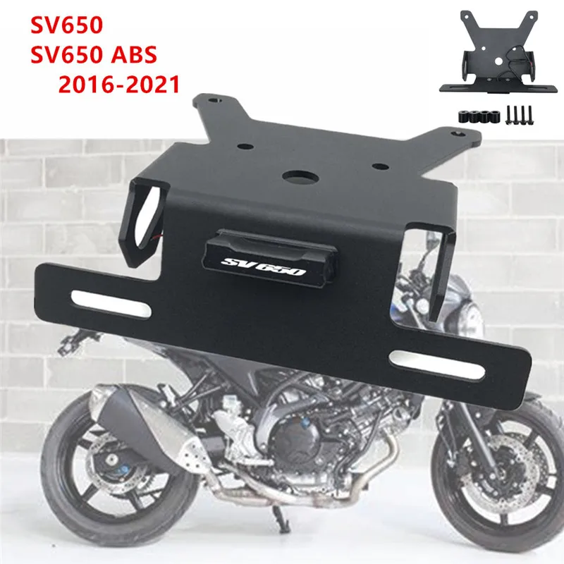 

SV650X License Plate Holder For SUZUKI SV650 2016-2021 SV650ABS SV650X Fender Eliminator Rear Tail Tidy Registration Plate Kit