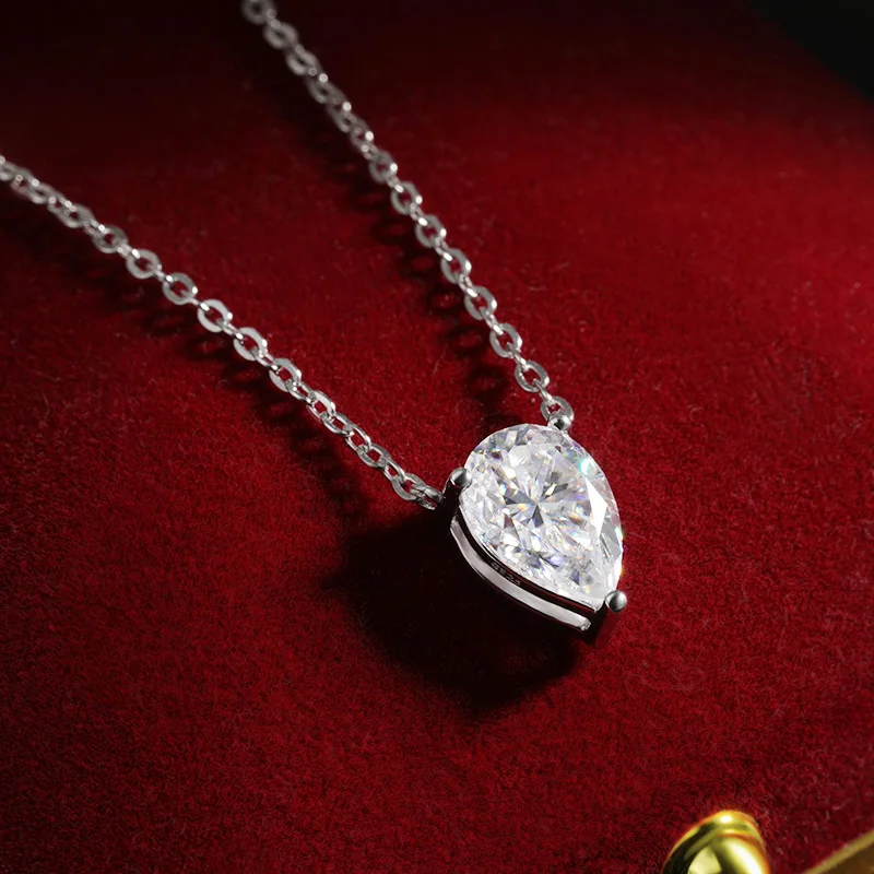 KNOBSPIN груша муассанит ожерелье с подвеской GRA сертифицированный 7*10 мм бриллиант