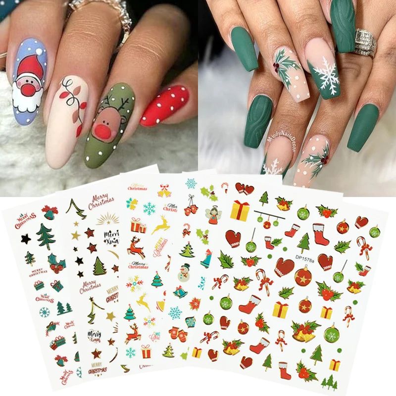 

Christmas Nail Art Nail Sticker Cartoon Nail Sticker Nail Decoration Christmas Nail Sticker Christmas Style INS Cute DIY Cartoon