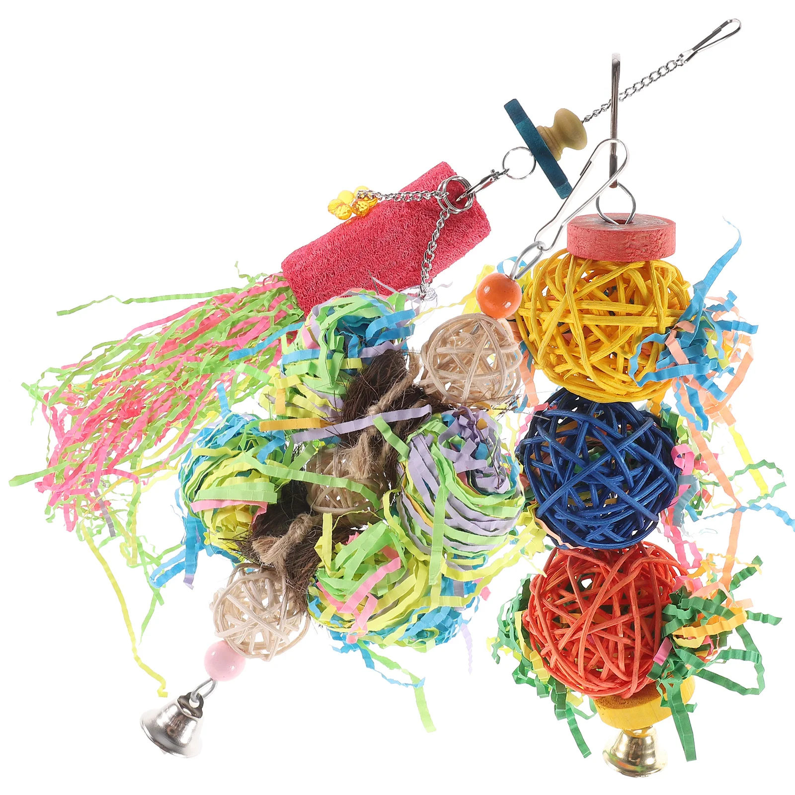 

Parrot Chew Toy Parakeet Balance Train Foraging Hanging Bird Wooden Toys Cockatiel Chewing