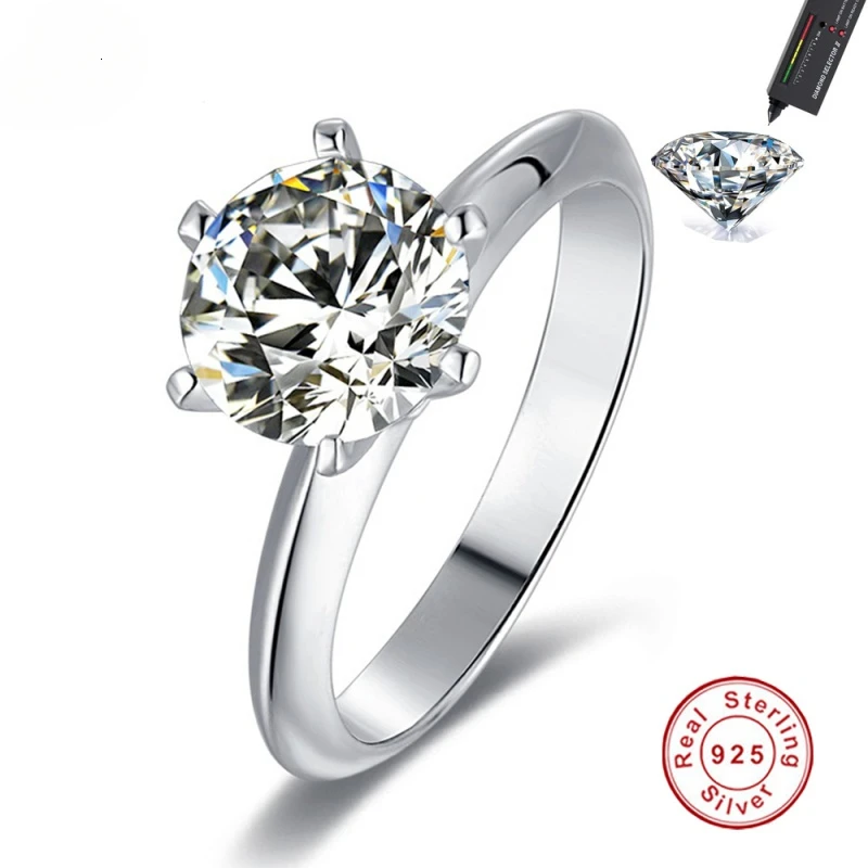 

Luxury 925 Sterling Silver Real Moissanite Rings Wholesale