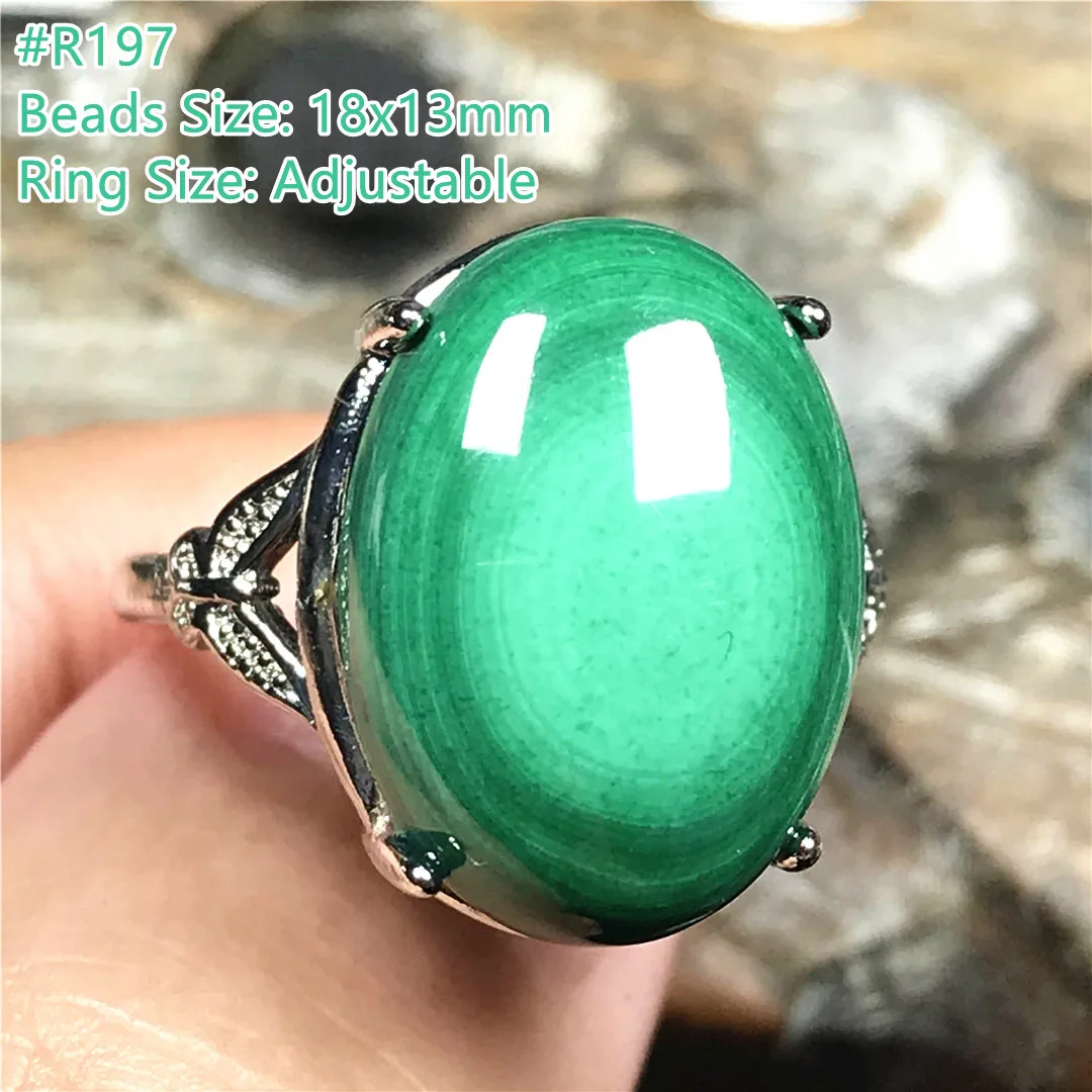 Кольцо с натуральным зеленым малахитом хризоколлой для женщин и мужчин подарок