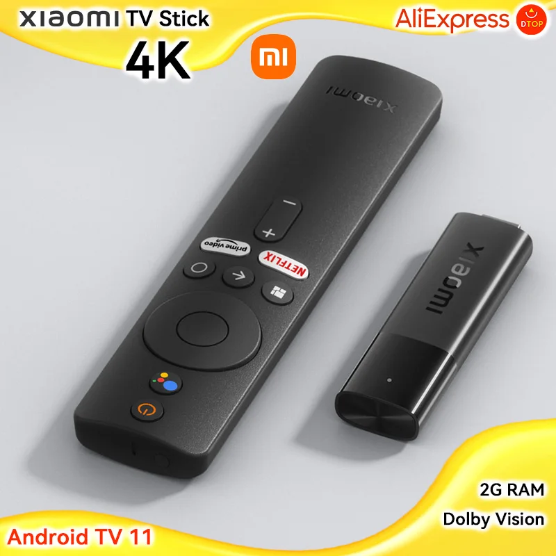 Оригинальный ТВ-стик Xiaomi Mi 4K штепсельная вилка портативный потоковый медиа Android