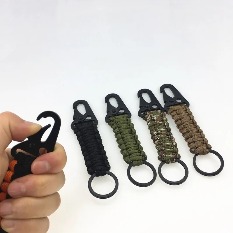 

1PC Military Keychain Rope Camping Carabiner Outdoor Rock Climbing Sling Parachute Cord Emergency Kit Accessories Survival Tools