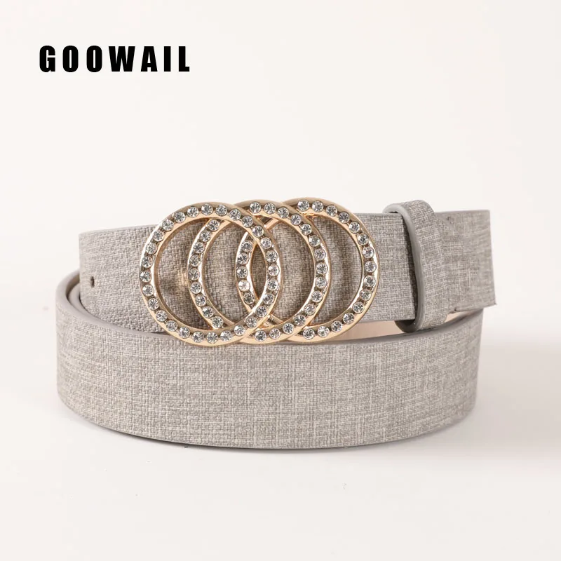 Женский ремень для платьев брюк классический серый черный кожаный женский пояс с