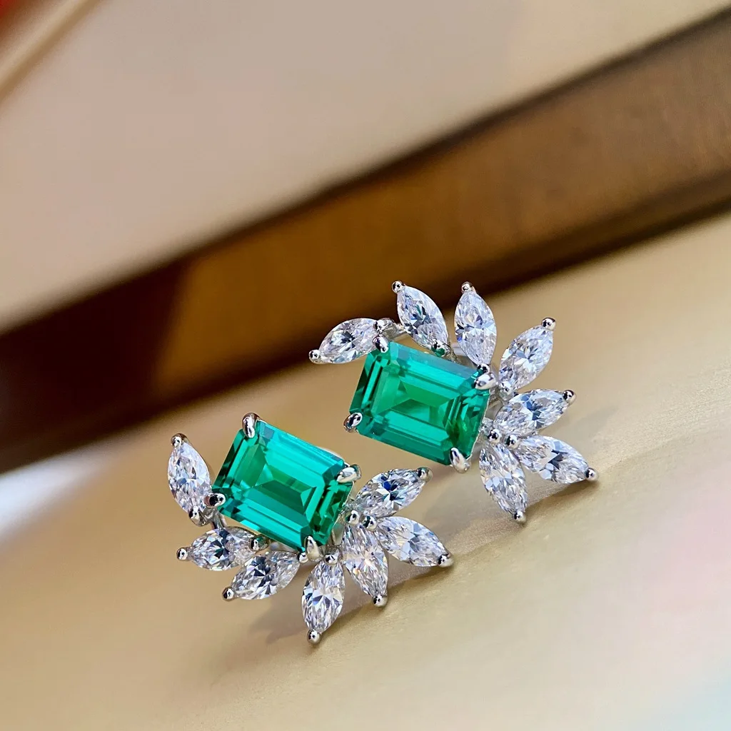 

Женские серьги с изумрудом и топазом, серьги в стиле знаменитостей с турмалином, ювелирные изделия