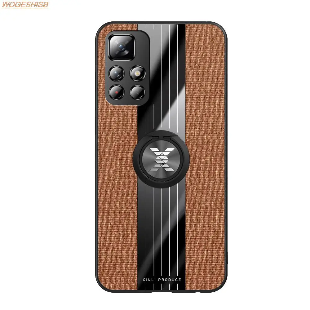 

Luxury Cloth Phone Case for Xiaomi Redmi Note 5 7 8 8T 9 9T 9S 10T 10S 10 Pro Max 11 4G 5G Magnetic Finger Ring Holder Cover