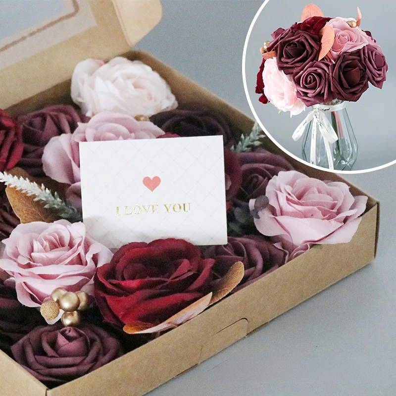 

Simulation Rose Flower Box Festival Gifts Ornament Supplies Birthday Party DIY Rose Flower Gifts Box Scene Layout Decor Product