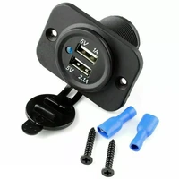 car motorcycle cigarette lighter 12v socket dual usb power adapter charger plug splitter waterproof charger