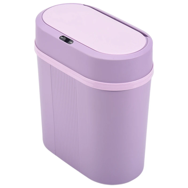 

Smart Sensor Trash Can Electronic Automatic Garbage Bin Waterproof Bathroom Kitchen Dustbin Intelligent Waste Bin Purple