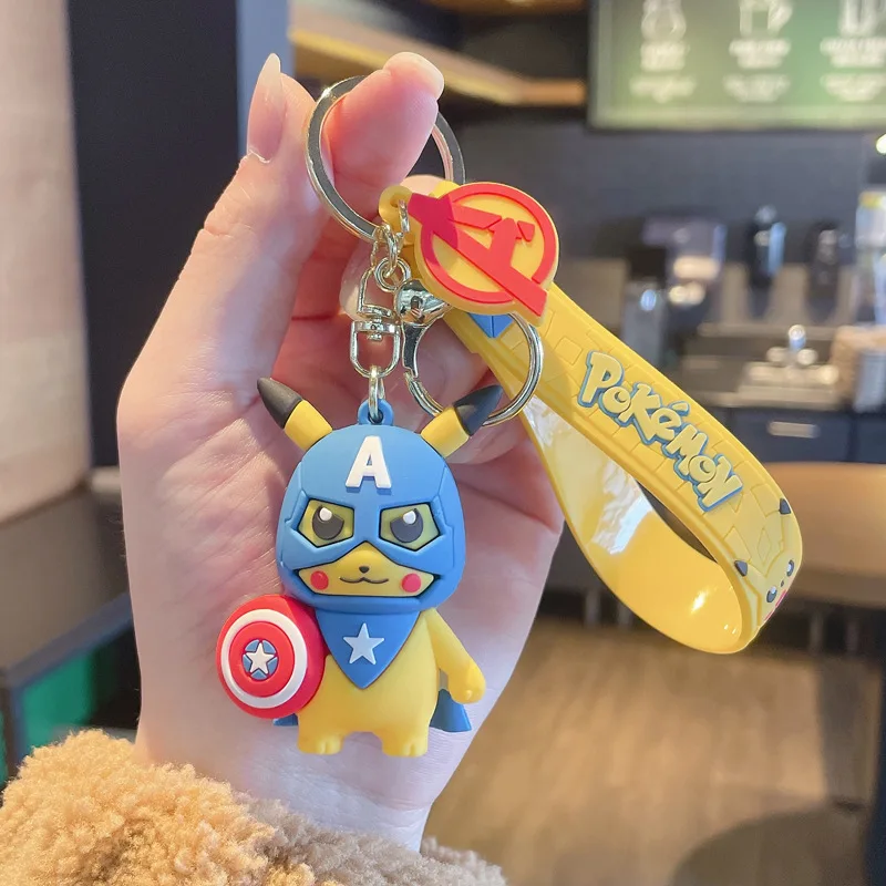

6 Styles Creative Pokemon Anime Pikachu Cosplay Keychain Accessories Car Pendant Bag Ornament Key Ring Accessories Gifts