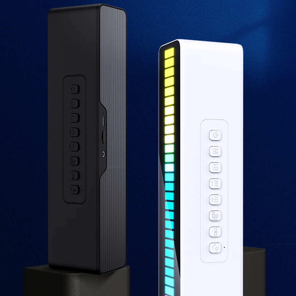 

M8 Bluetooth-compatible Voice Activated Speaker Light Bar RGB Music Rhythm Light Bar Car Home Atmosphere LED Wireless Speaker