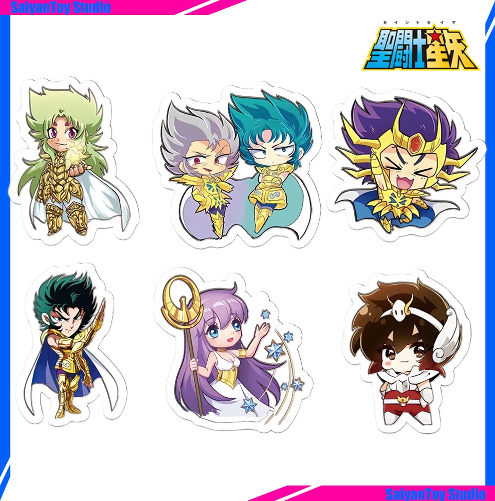 Фото Акриловый брелок-подвеска в стиле Q-версии персонажей аниме Saint Seiya: Овен Шион, Рак Дэдмаск, Козерог Шура. ПВХ-брелок, подарок на день рождения. №1