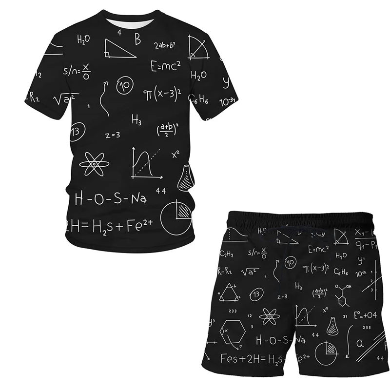 

2023 Men Fashion Shirt Formula Pattern 3D Print Sportswear And Shorts Street Clothes 2 Piece Summer Trend Polyester Material Set