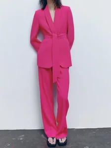 Женский брючный костюм Kumsvag, повседневный костюм из двух предметов, пиджак и брюки, весна 2023