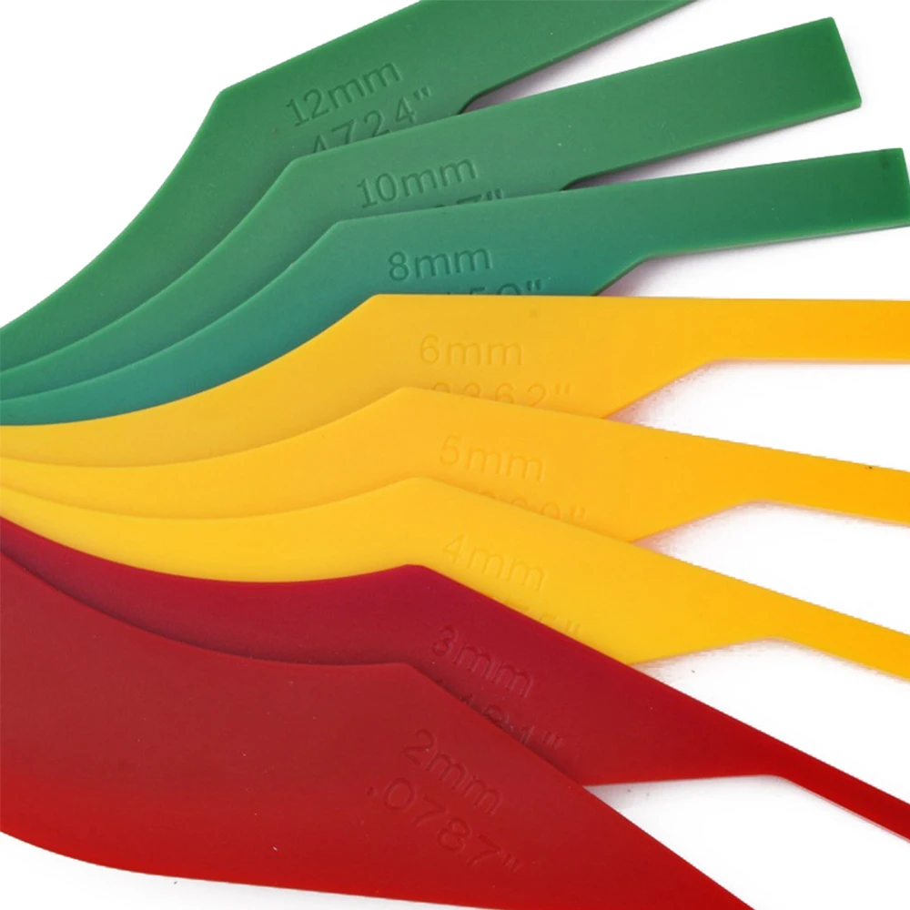 8 In 1 Brake Pad Measuring Ruler Plastic 2/3/4/5/6/8/10/12mm Brake Pad Thickness Gauge Set Brake Pad Thickness Wear Gauge images - 6