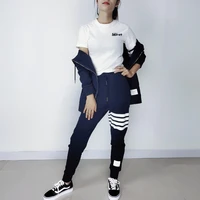 tb sweatpants womens ins net red cotton casual sports pants mens and womens tide brand slim korean version of the foot pants