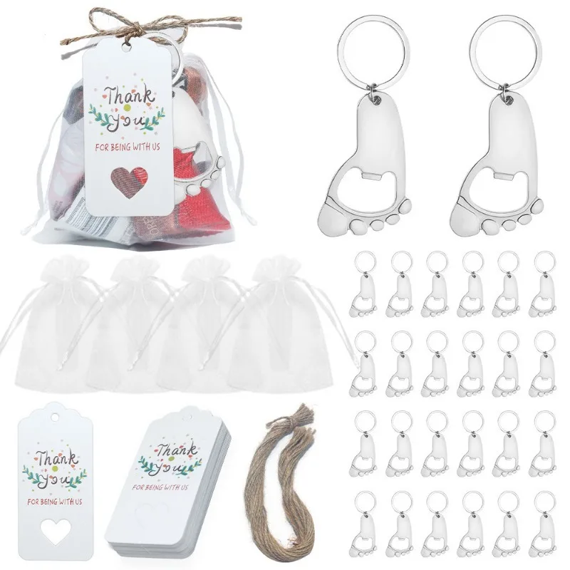 

24sets Wedding Guest Gifts Candy Bag Baby Feet Bottle Opener Thank You Gifts Birthday Party Party Decoration