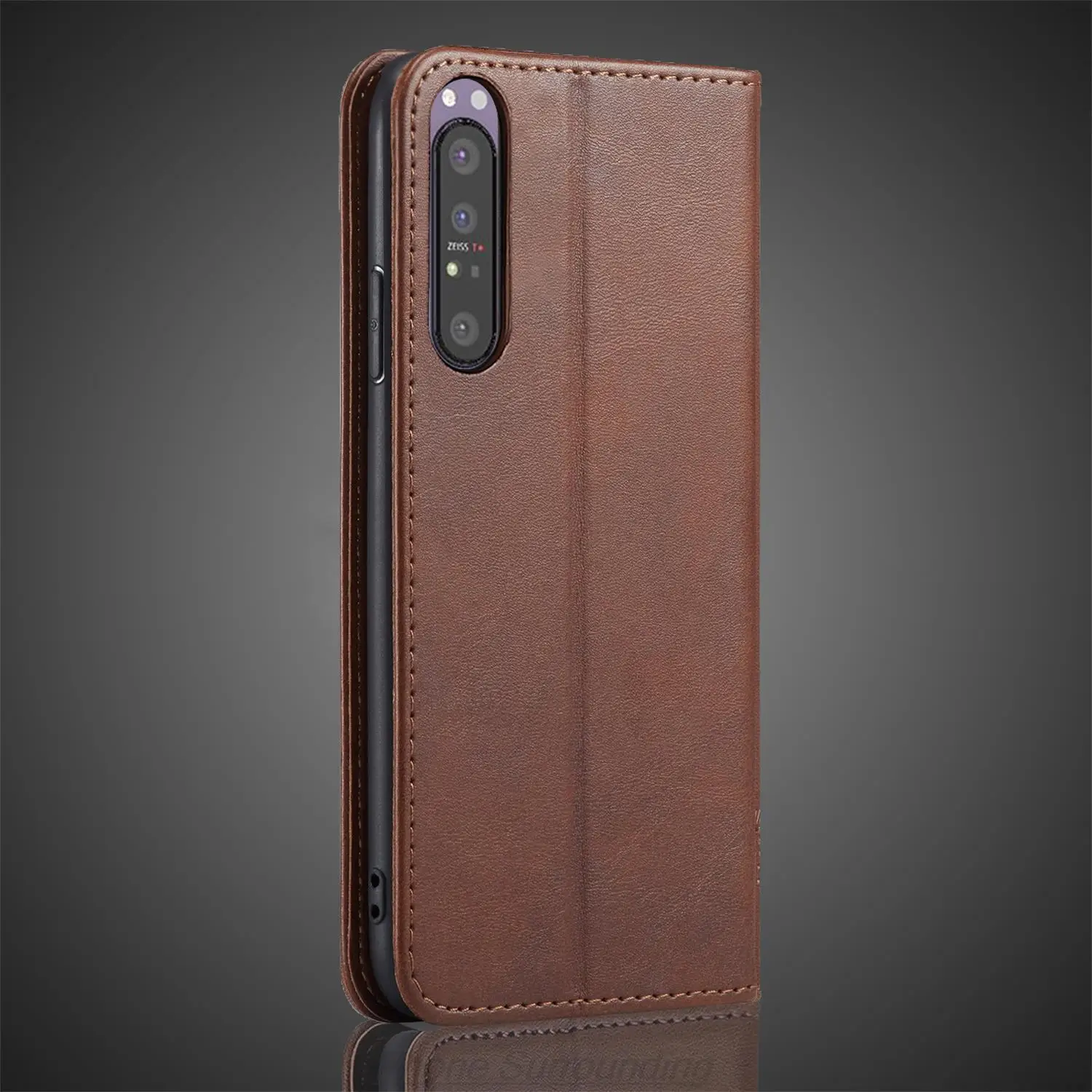 Кожаный чехол для Sony Xperia 1 II (1 Mark 2) Флип-чехол-держатель карт Кобура с магнитным