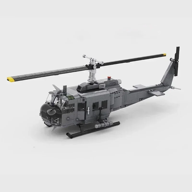 Военная модель Moc строительные кирпичи UH-1H Iroquois Huey технология вертолета