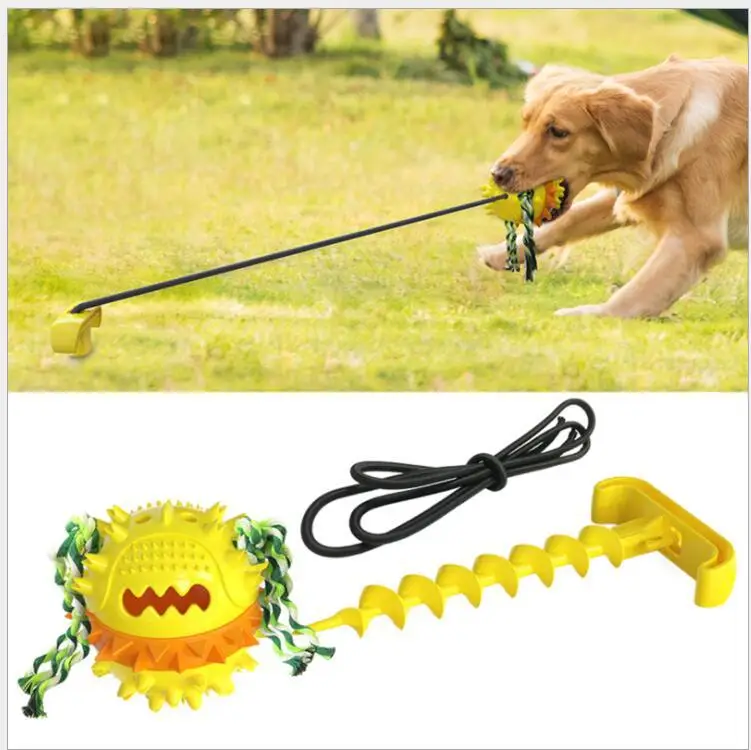 

Pet products Dog teeth-resistant bite outdoor power rope ball vocal dog toy