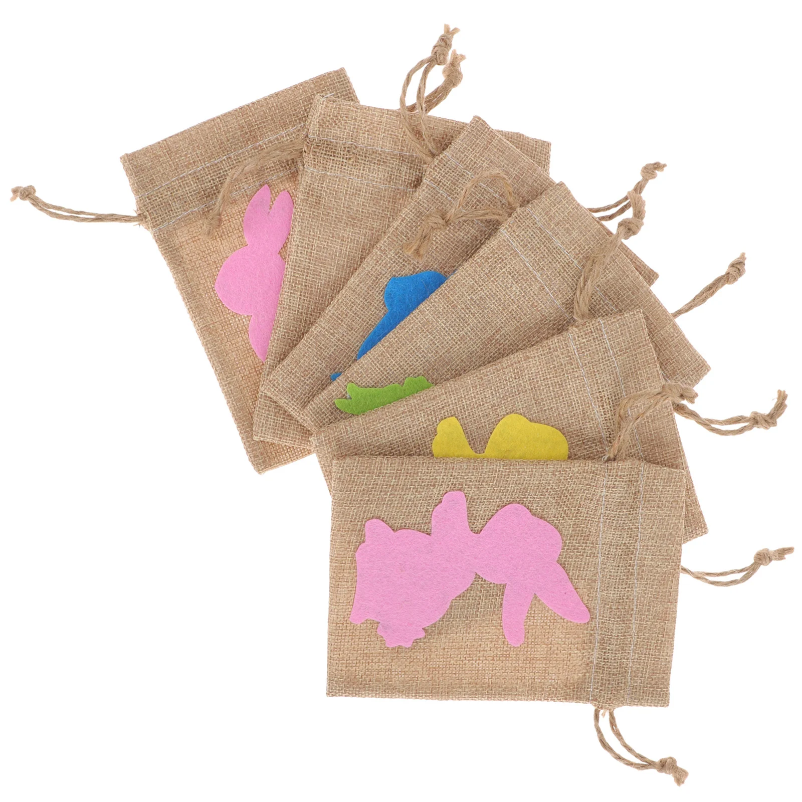 

Easter Tote Rabbit Candy Drawstring Treat Bunny Gift Basket Party Burlap Supplies Egg Bucket Kids Favor Pail Sacks Jewelry