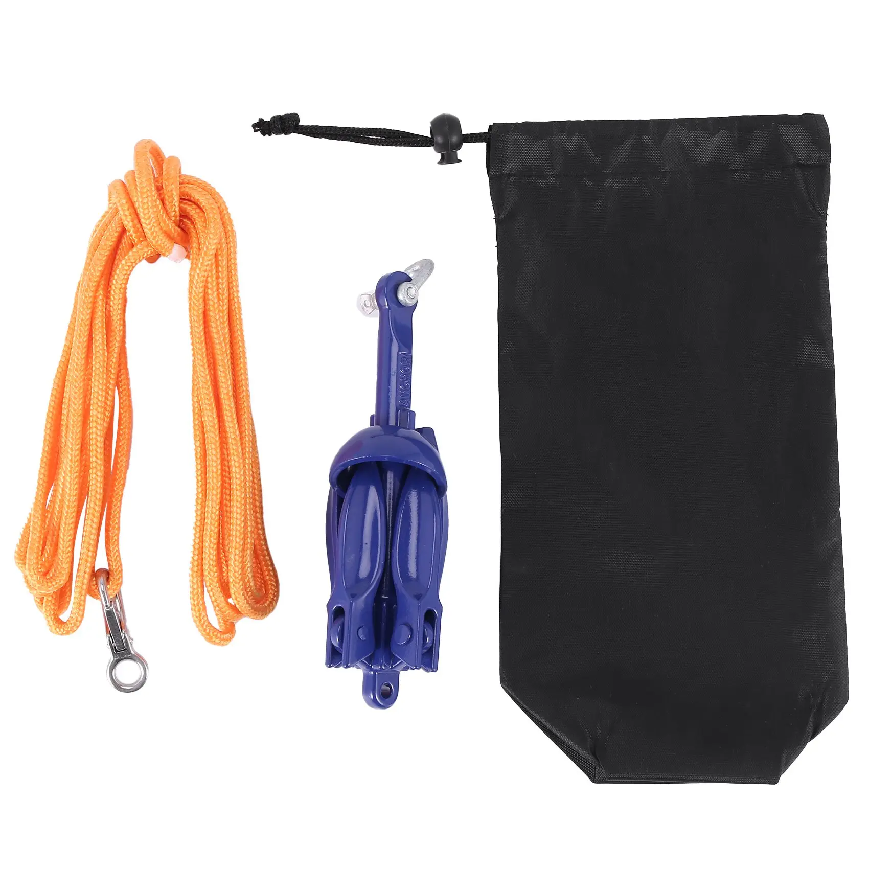 

4-tine Rowing Boats Folding Anchor Small Boat Anchor Marine Rope Kit for Kayak Canoe Boat Marine Sailboat Watercraft Fishing