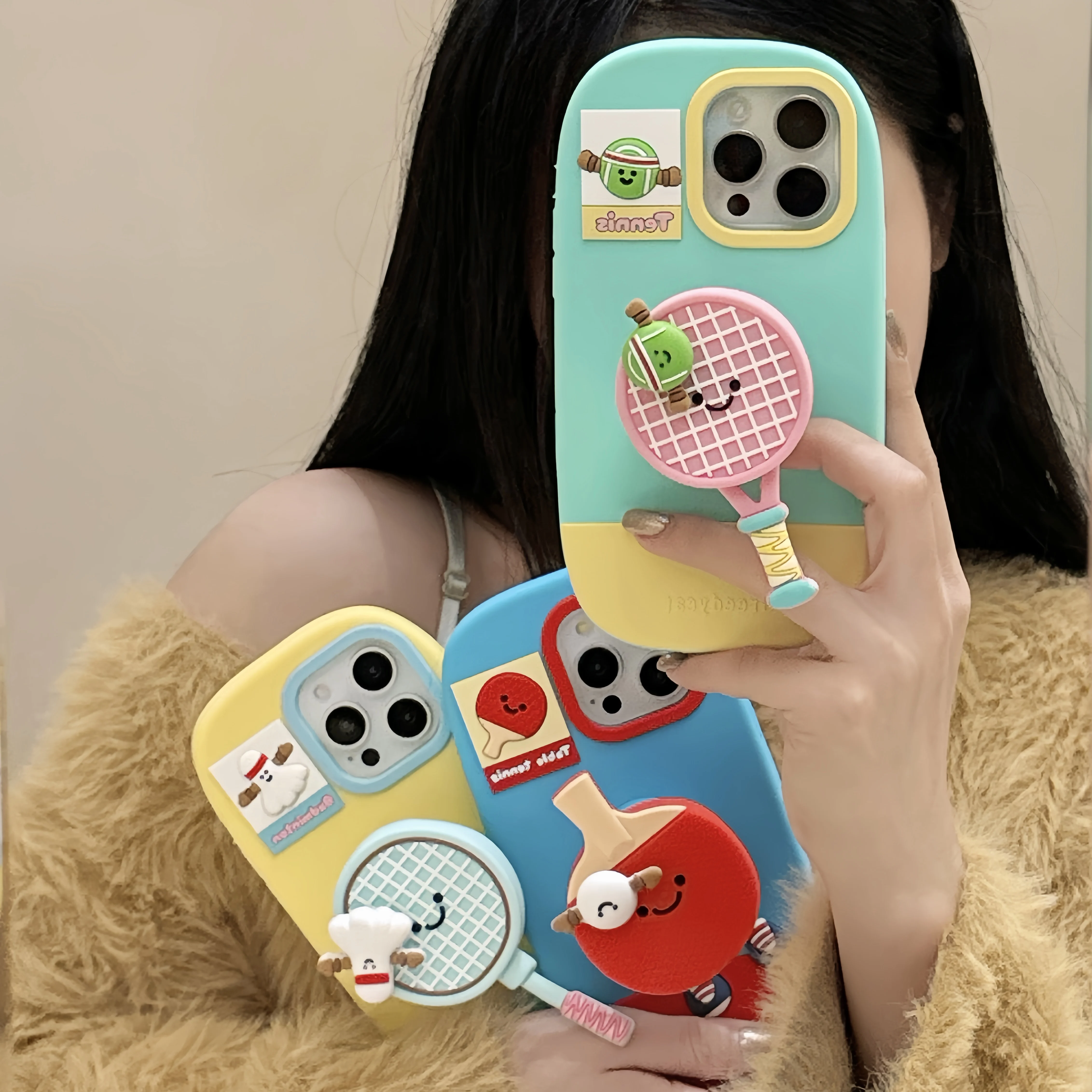 Чехол для телефона с откидной ножкой и ракеткой пинг-понга iPhone 13 14 15 16 Pro Max