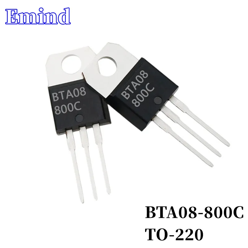 

5Pcs BTA08-800C BTA08 Thyristor TO-220 8A/800V DIP Triac Large Chip