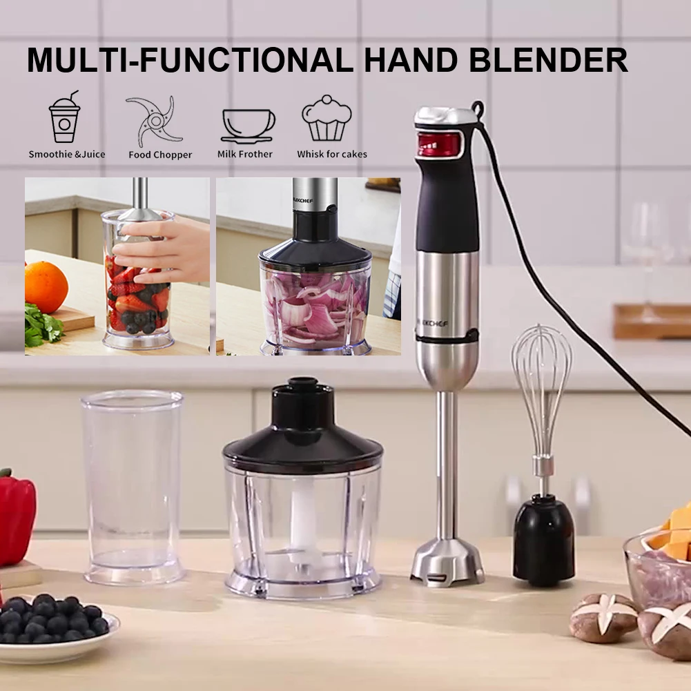 5 in 1 Multifunctional Electric Hand Stick Blender Food Chopper Egg Whisk Mixer Handheld Milk Frother Meat Grinder Kitchen Tools