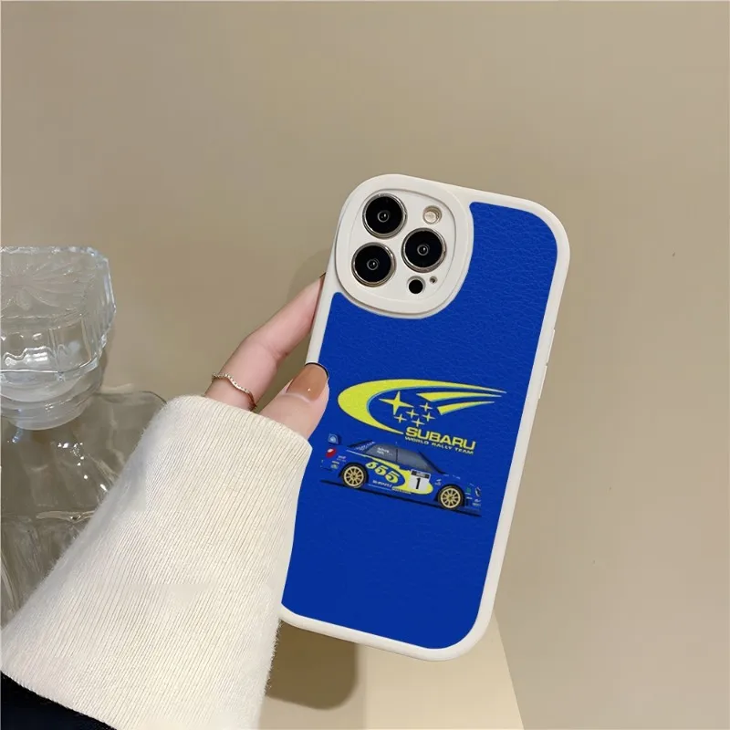 JDM Subaru WRX Sti чехол для телефона с логотипом из шкуры ягненка Iphone 14 Pro 11 13 12 Mini X Xr Xs Max 7