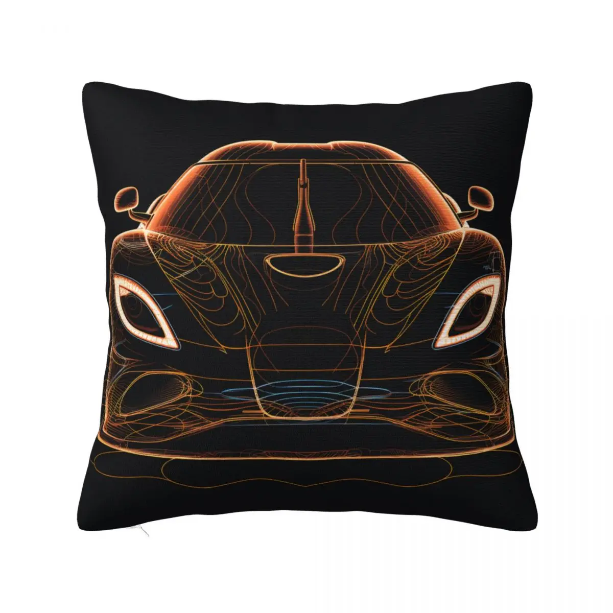 

Ultimate Sports Car Pillow Case Neon Line Art Modern Polyester Pillowcase Hugging Zipper Summer Cover