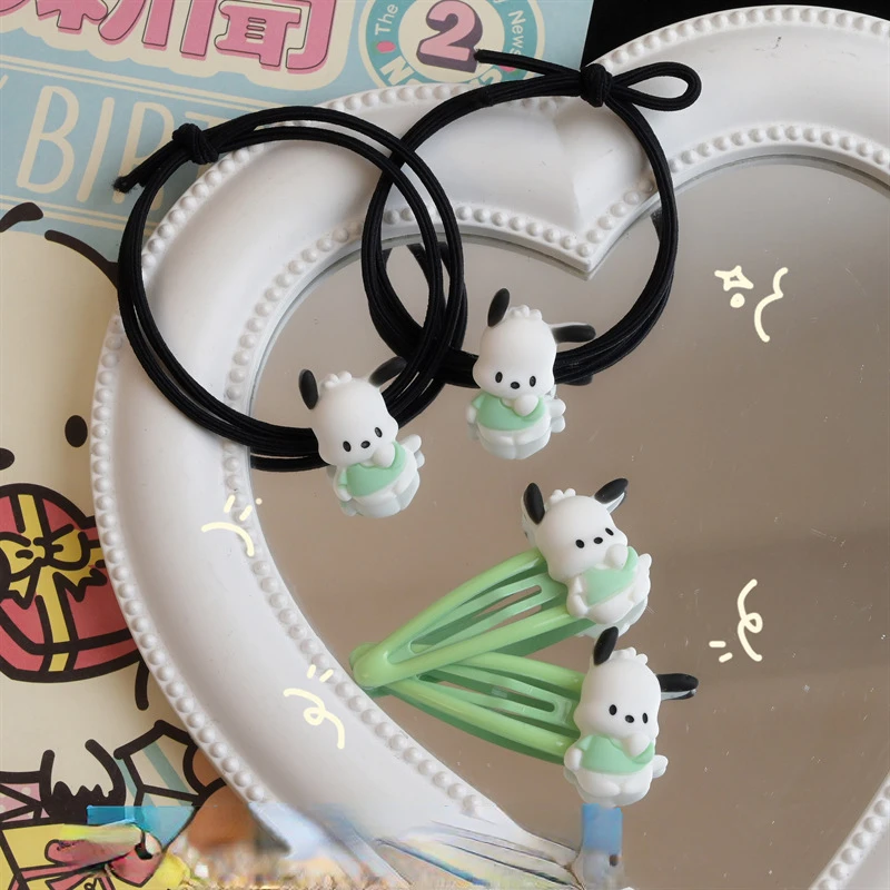 

Sanrio Pochacco hair rope cute sweet girl heart cartoon puppy bb clip bangs clip headdress clip hair accessories
