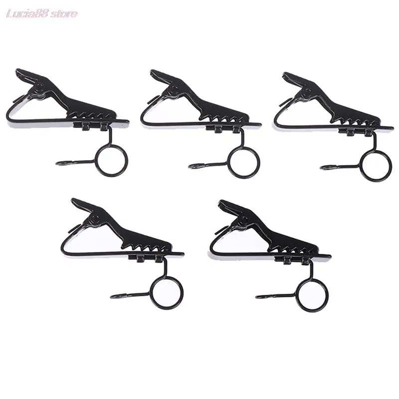

5pcs Microphone iron clip tie clip mic lapel collar clip microphone accessories