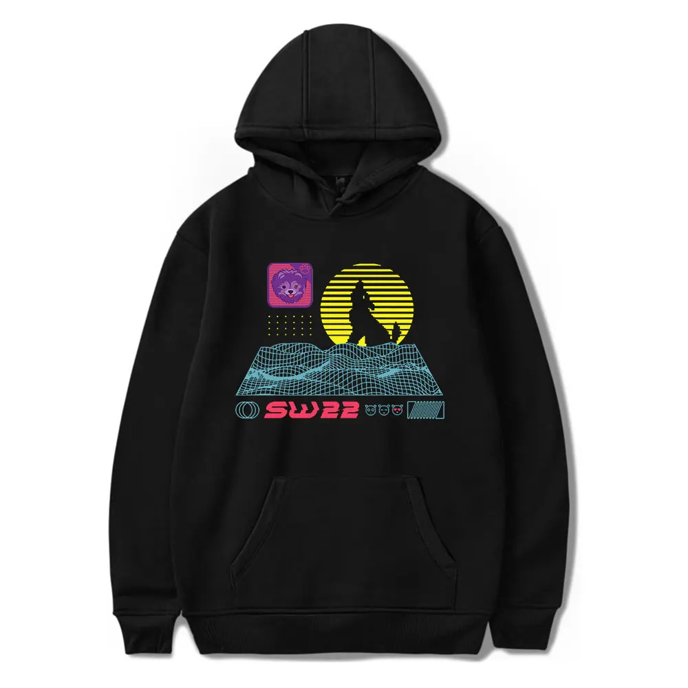 

2023 SssniperWolf Synthwave Rapper пуловер Толстовка для мужчин и женщин стиль Харадзюку хип-хоп Свитшот Весенняя осенняя одежда