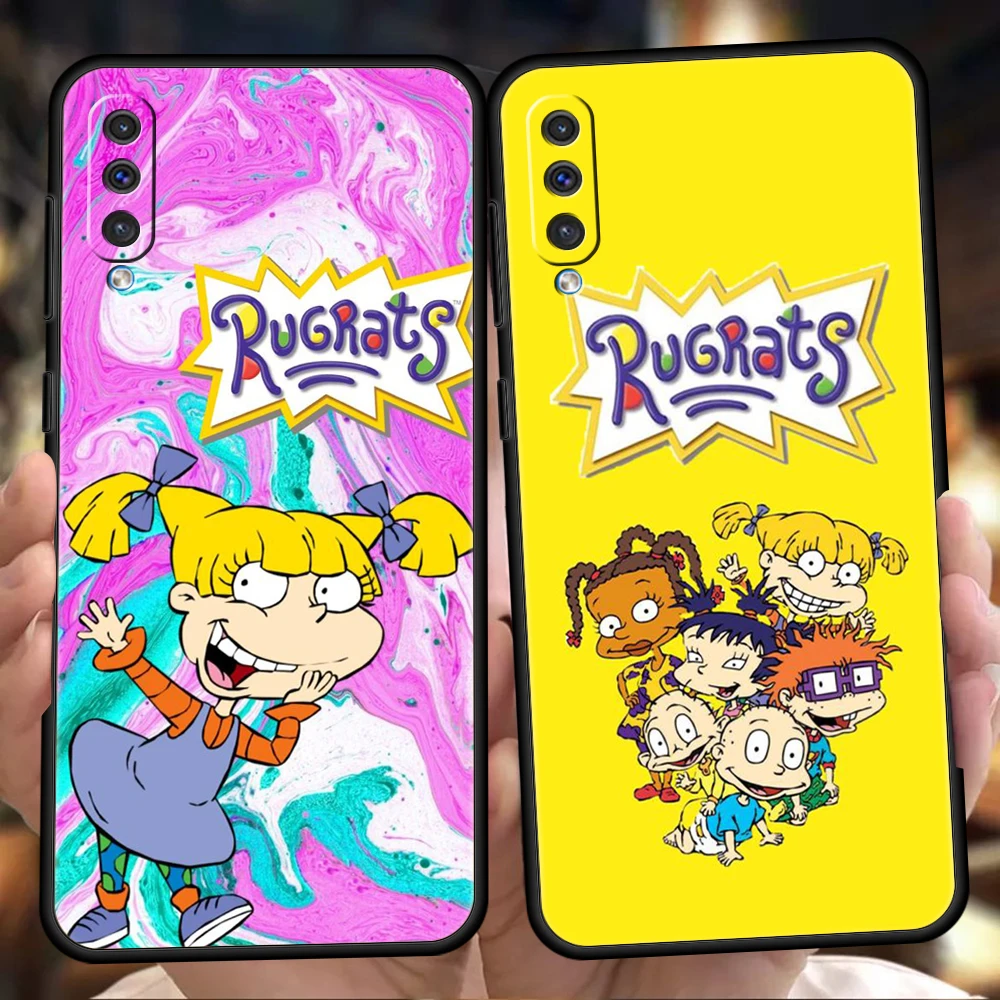 

Cartoon Rugrat Phone Case For Samsung Galaxy A53 A73 A33 A23 A13 A12 A22 A02 A50 A70 A20 A10 A20S 5G Black Silicone Cover Fundas