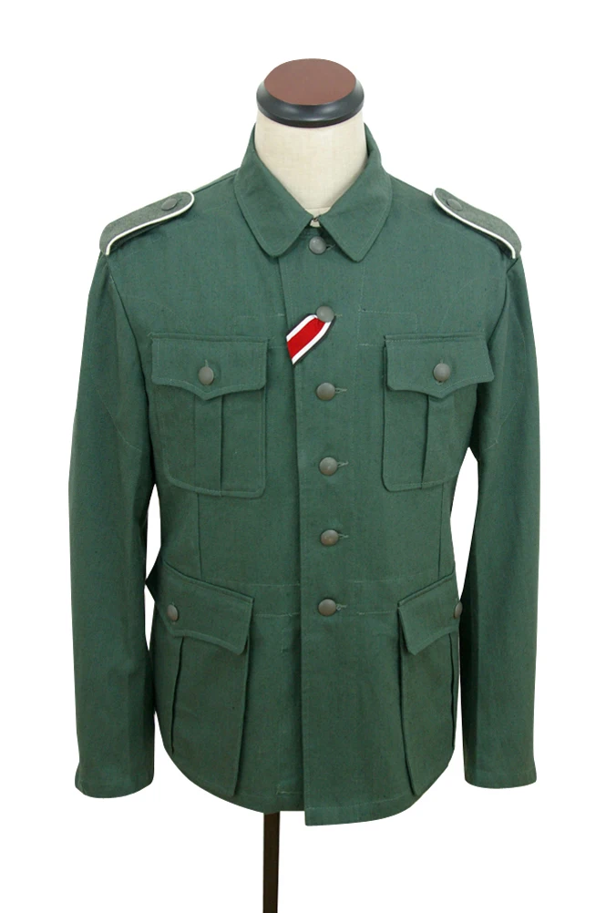 

GUHA-007 WWII German M41 EM summer HBT reed green field tunic