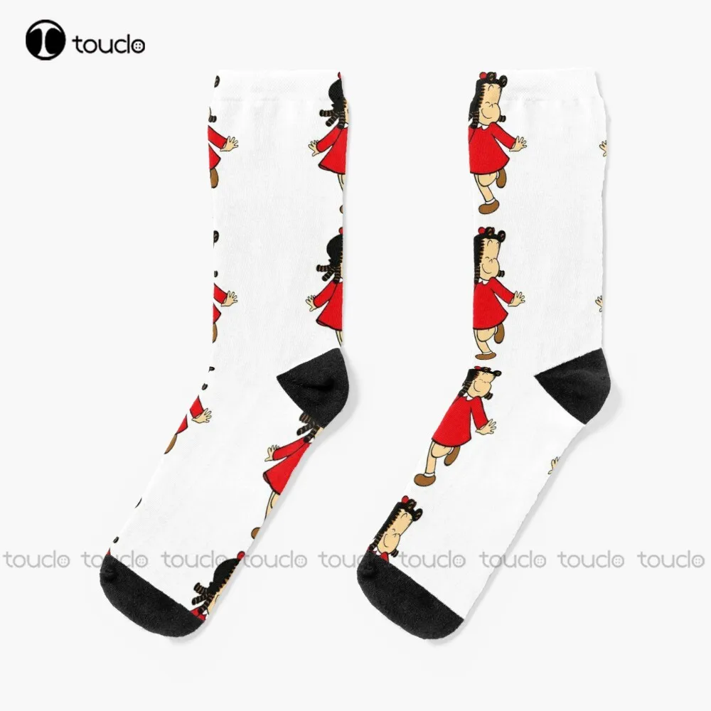 

Носки Little Lulu, забавные носки для мужчин, носки для уличного скейтборда с цифровым принтом 360 °, веселые милые носки, забавные носки
