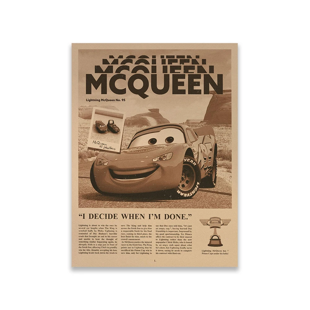 

Плакат Cars McQueen на холсте Hot Toys