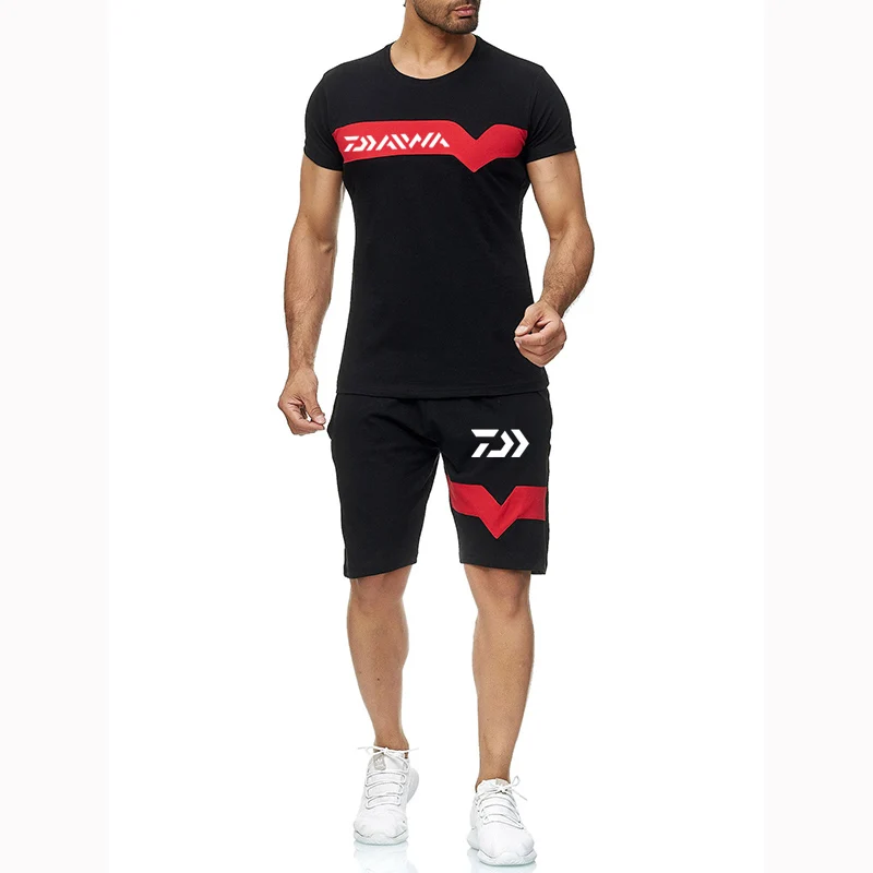 

2022 Daiwa Fishing Mens able Printing Shorts Sleeved T-shirt+Shorts Sets Casual Summer Hot Sale Harajuku Sportswears