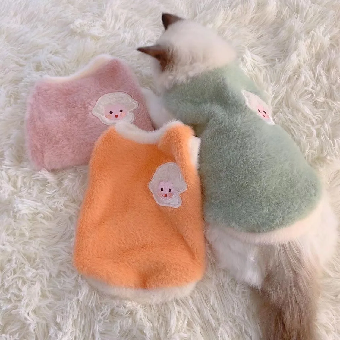 

Cute autumn and winter cat clothes dog winter warm thickened vest anti-drop cloth doll pet clothes