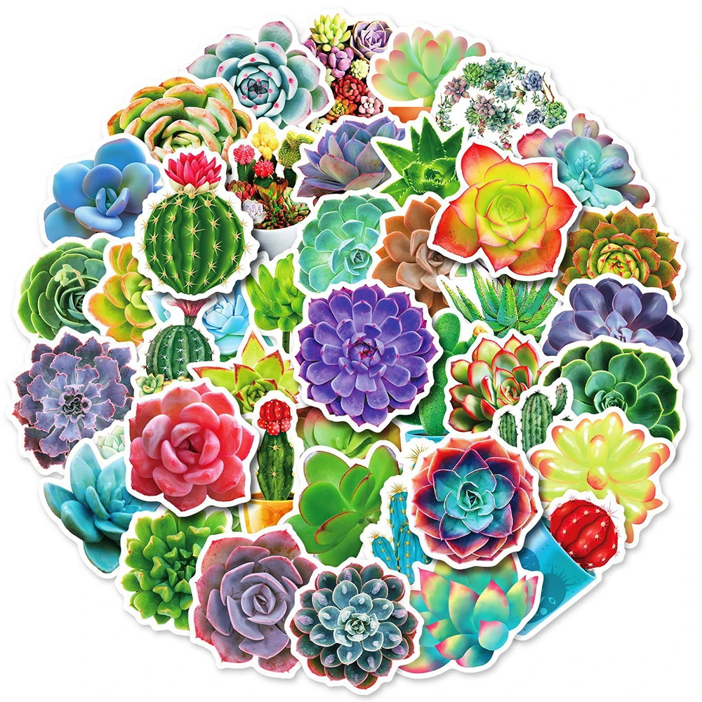 

10/30/50PCS Cute Cactus Succulent Plants Stickers Aesthetic Diy Scrapbooking Journaling Laptops Phone Cases Kids Sticker Decals