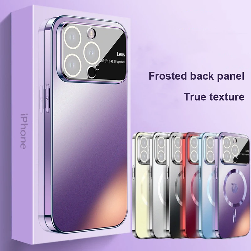 

Ultrathin AG Frosted Non-slip Housing For iPhone 13 Pro Max Large Window Protection Mirror Cover For iPhone 14 Pro Max Plus Case
