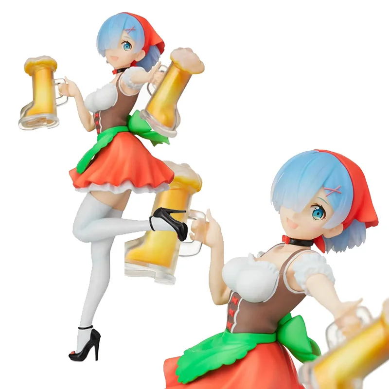 

Genuine Oktoberfest Ram Anime Figure RE: Zero-Starting Life in Another World Rem Emilia Maid Model Toys PVC Collectible Doll