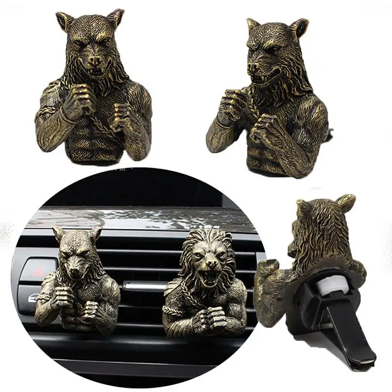 

Auto Vent Clips Creative Car Vent Odor Eliminator Gorilla Lion Wolf Car Decoration Long Lasting Car Gifts Automobile Accessories