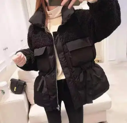 2023 Women's Autumn and Winter Warm Parka Coat Women's Stand Collar Coat High Street Long Sleeve Solid Color Down Jacket 2 Color