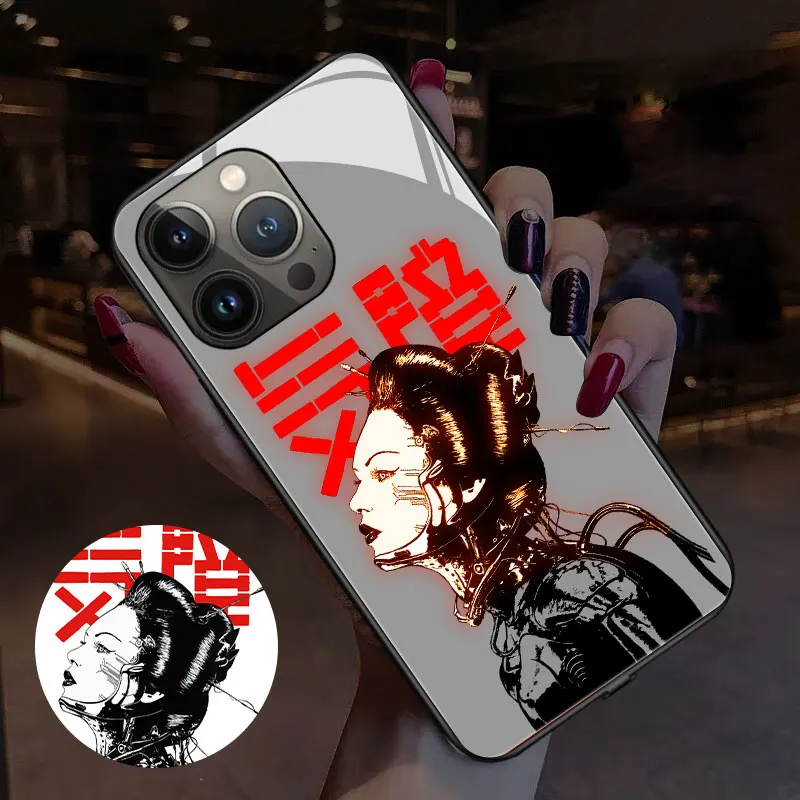 Cyberpunk Anime Birthday Gift LED Light Glowing Luminous Phone Case for Samsung S21 S22 S23 Note 10 20 A14 A54 A73 Plus Ultra