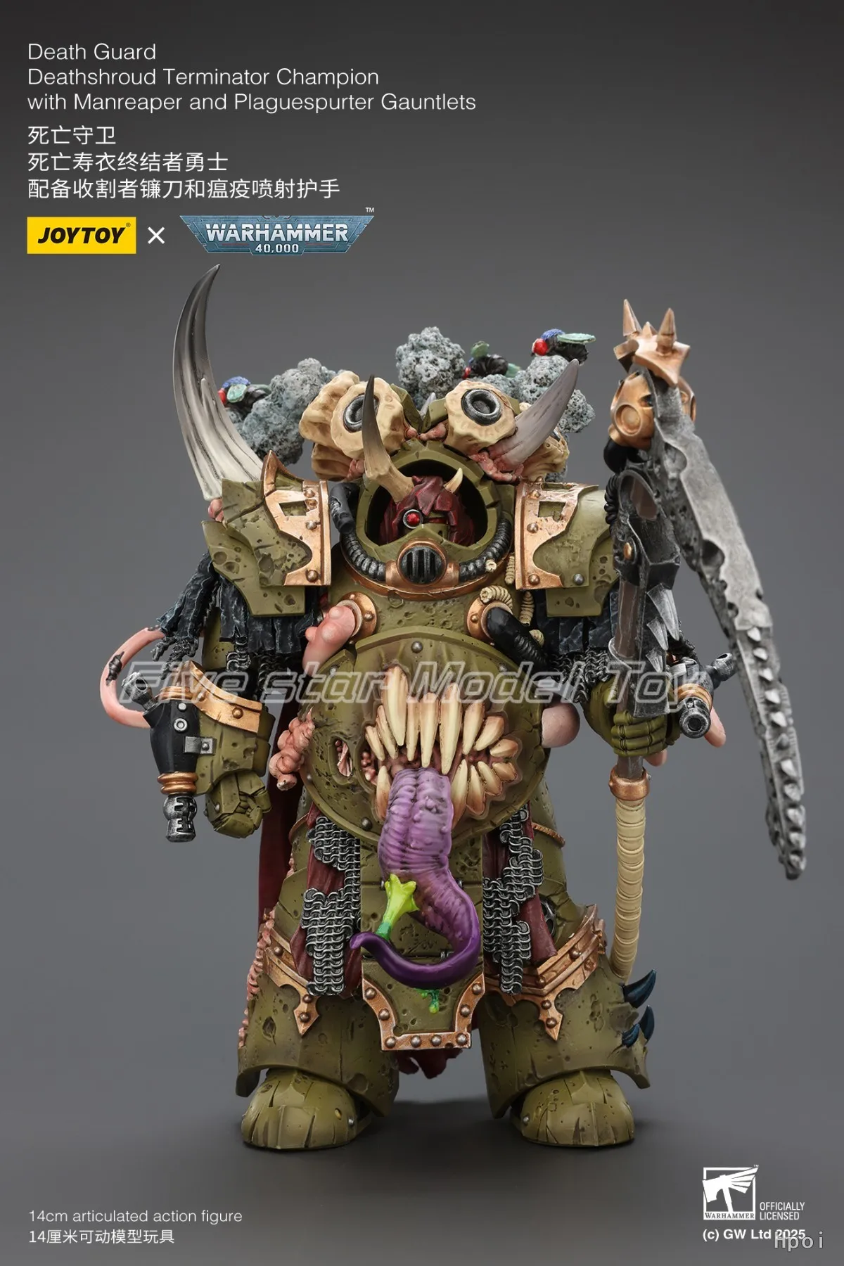 Фото 【FS】JOYTOY Warhammer 40K Масштабные фигурки 1/18: Death Guard Deathshroud Terminator Champion – Модели, игрушки, подарки №2